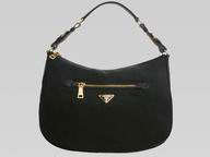 Prada Sacca Tessuto Triangle Logo ShouldBag In Black BR3275