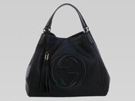 Gucci Soho Calfskin Leather Tote Bag Black G360256