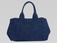 Prada Tessuto Denim Embroid Logo Bag Deep Blue(Medium) P412459