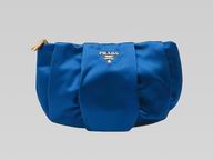 Prada Necessaire Embossed Metal Logo Bag For Dinner Dark Blue P397353