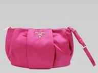 Prada Necessaire Embossed Metal Logo Bag For Dinner In Peach Red P397354