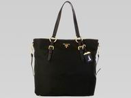 Prada Classic Nylon Triangle Logo ShouldBag In Black P349657