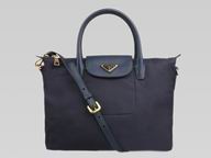 Prada Tessuto Triangle Logo Plate Nylon Should/HandBag Deep Blue(small) P371033