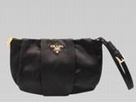 Prada Necessaire Embossed Metal Logo Bag For Dinner In Black P397350