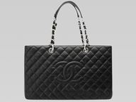 CHANEL Caviar Large Grand Shopper Tote Bag Black(Silver) A58727