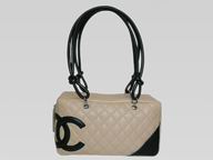 CHANEL Cambon Beige Lambskin CC Mini Boston A25171-BE