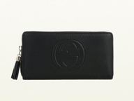 Gucci 2012 Soho Embossed Calfskin Leather Wallet In Black G334850