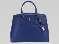 Prada Saffiano Lux Triangle Logo Cowhide Bag Dark Blue PR44234