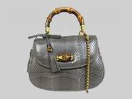 Gucci Bamboo-like Handle Crossbody Bag In Grey G269969 EDH1T 1218