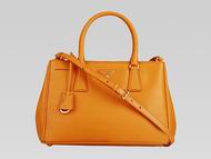Prada Saffiano Lux Triangle Logo Small Size Handhand Orange P467948