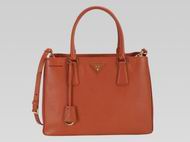 Prada Saffiano Lux Triangle Logo Handhand Orange P467836