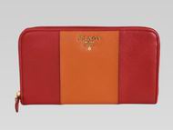 Prada Saffiano Lux Large Women Wallet Orange/Red P467412