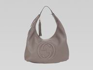 Gucci 2013 Soho Embossed Calfskin Leather Tote Bag Gray G405137