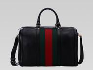 Gucci 2013 Vintage Web Calfskin Boston Bag Black G448715