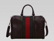 Gucci 2013 Vintage Web Calfskin Boston Shoulder Bag Coffee G448866