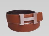 Hermes Silver H Double Sided Epsom Cowhide Belt Swift/Chocolate HB22149