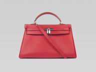 Hermes Kelly 35 Clemence Leather Silver Hardware Red H220809