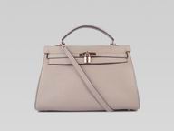 Hermes Kelly 35 Clemence Leather Gold Hardware Gray H220810
