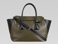 Prada Calfskin Triangle Logo Should/handbag Army Green P472728