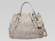Prada Nappa Gaufre Lambskin Handbag In Beige P466393