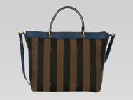 Fendi PeQuin Calfskin&Canvas Messenger Bag Blue F461655