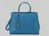 FENDI 2Jours Cowhide Medium Tote Bag Turkish Blue F435968