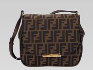 FENDI FF Logo PVC Canvas Messenge Bag In Coffee FE461835