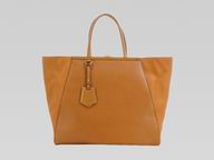 FENDI 2Jours Cowhide Large Tote Bag Honey F383088