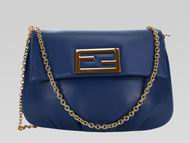 FENDI Mia Napa Lambskin Mini Chain Bag Blue F461833