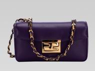 FENDI Baguette Lambskin Mini Chain Dinner Bag Purple F472739
