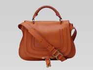CHLOE Medium Marcie Calfskin Single Handle Bag Orange C466426