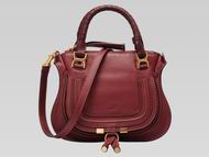 CHLOE Marcie Calfskin Double Handle Bag Maple-leaf Red C471520