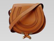 CHLOE Nano Marcie Calfskin Saddle Bag Light Caramel C483353