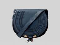 CHLOE Nano Marcie Calfskin Saddle Bag Royal Navy C483355