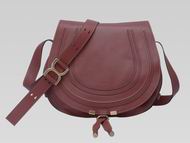 CHLOE Marcie Medium Calfskin Crossbody Bag Rougeberry C459988