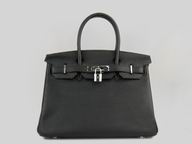 Hermes Birkin 30CM Clemence Leather In Black(Silver) H1042B