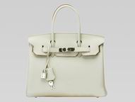 Hermes Birkin 30 Clemence Leather Ivory White(Silver) H1042IW