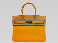 Hermes Birkin 30 Clemence Leather Classic Orange(Silver) H1042CO