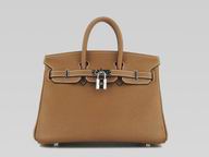 Hermes Birkin 25 Clemence Leather Light Coffee(Silver) H1041TL