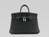Hermes Birkin 25 Clemence Leather Black(Silver) H1041BL
