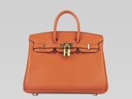 Hermes Birkin 25 Clemence Leather Orange(Golden) H1042ORG