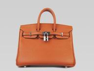 Hermes Birkin 25 Clemence Leather Orange(Silver) H1042ORS
