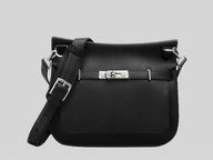 Hermes Jysiere Cowhide 28cm Shoulder Bag Black H1069JS
