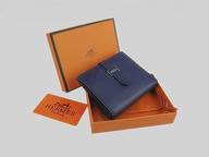 Hermes Classic Clemence Leather Purse Deep Blue H0006A