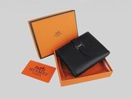 Hermes Classic Clemence Leather Purse In Black H0006B