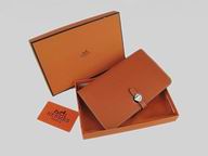 Hermes Dogon Clemence Leather Wallet In Orange HL.001C