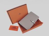 Hermes Dogon Clemence Leather Wallet Purse In Gray HL001H