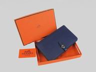 Hermes Dogon Clemence Leather Wallet Purse Deep Blue HL001F
