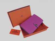 Hermes Dogon Clemence Leather Wallet Purse Peach Red HL001B