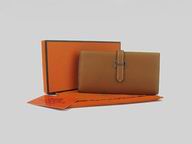 Hermes Dogon Clemence Leather Wallet Light-Coffee H0005L